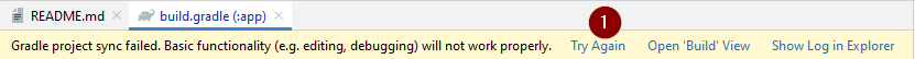 Gradle Sync fehlgeschlagen Modus