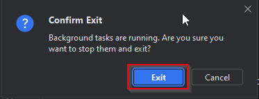 Confirm abort background processes