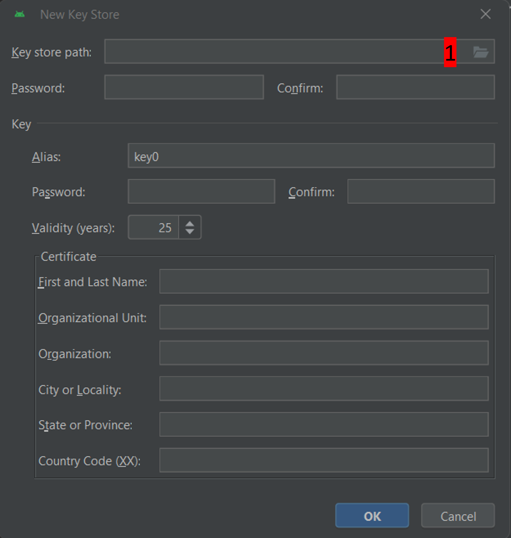 Create key store