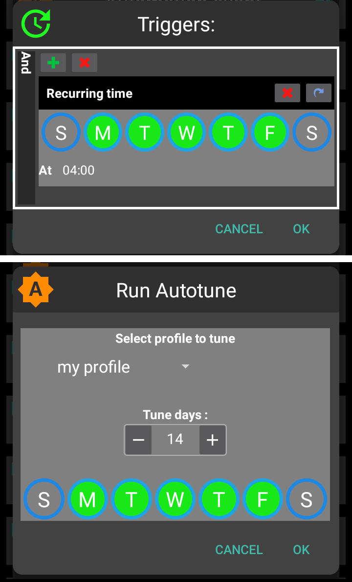 Autotune Standardbildschirm