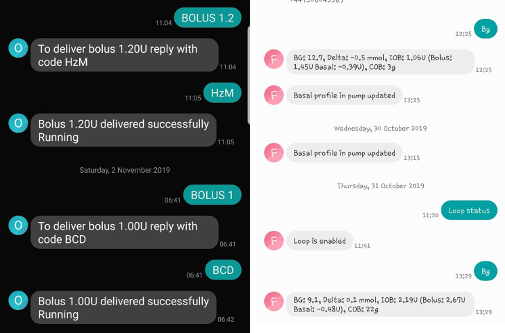 Beispiele für SMS-Kommandos
