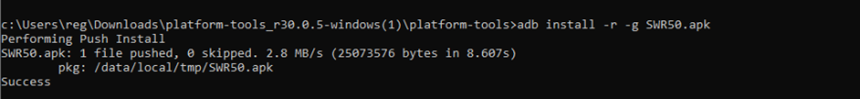 Terminal erfolgreiche Installation