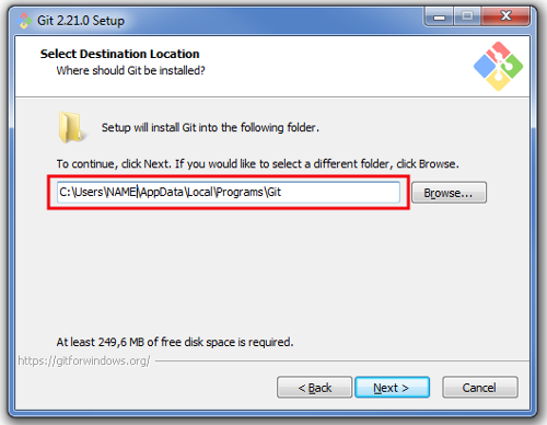 Git Installationspfad