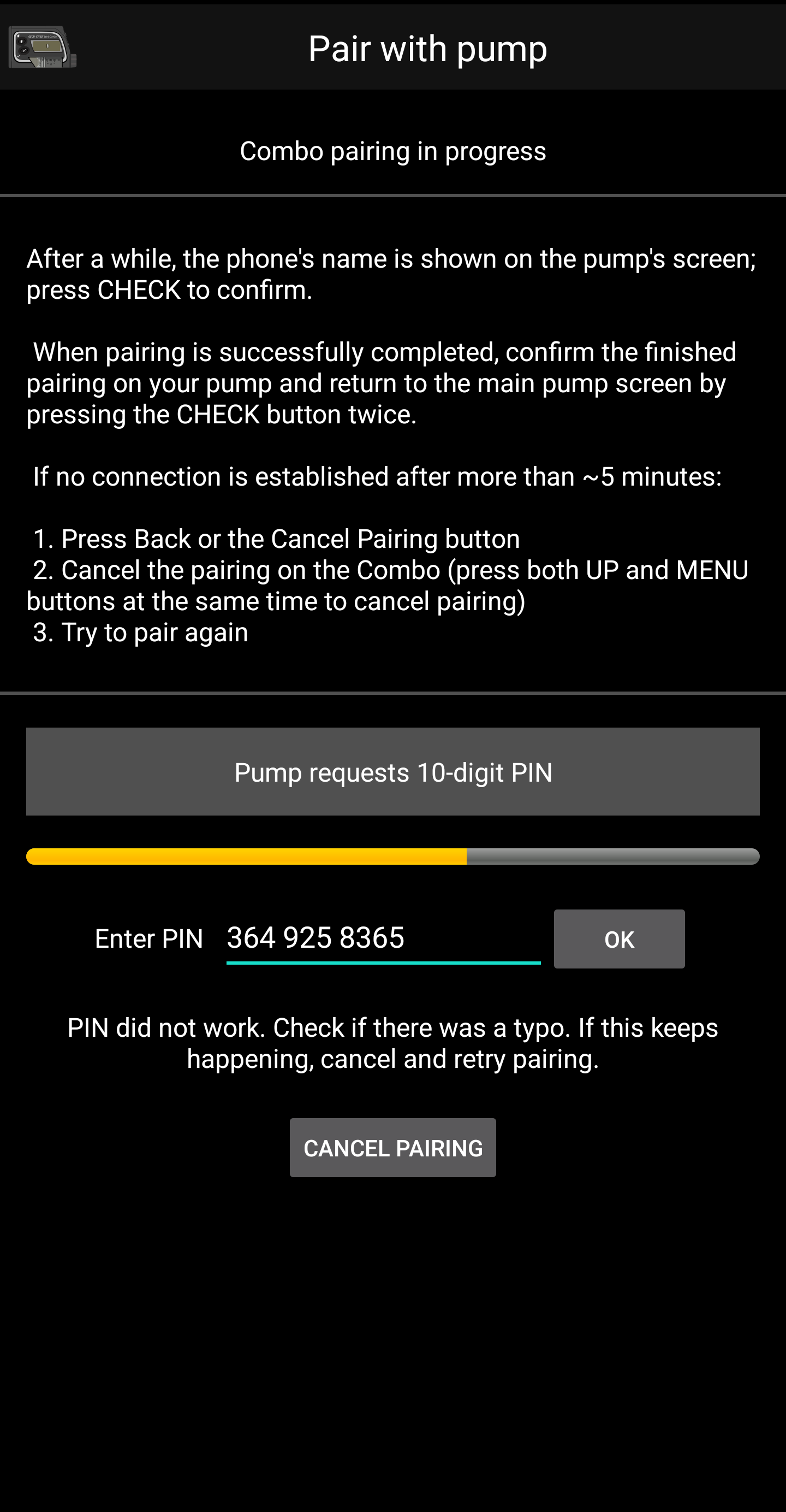 Screenshot Combo Pairing UI 3