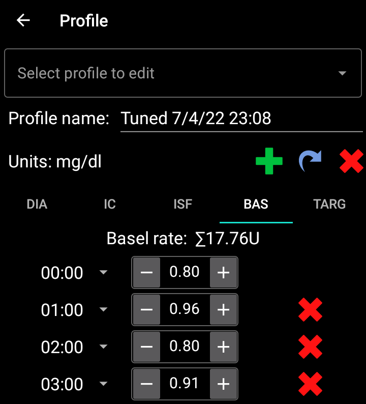 Autotune local profile update
